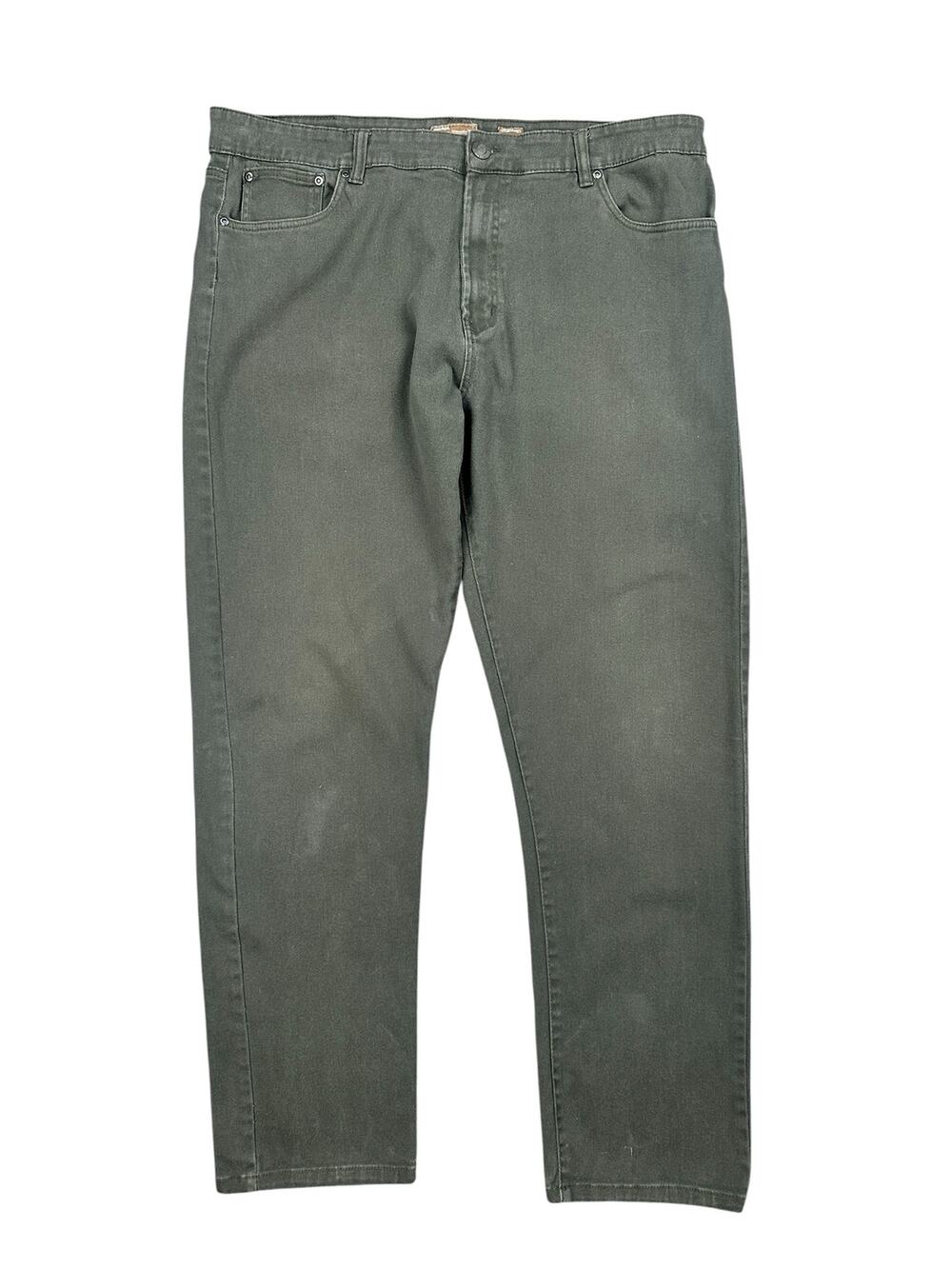 Stitches & Rivets Twill Wear Slim Fit Chino Jeans Charcoal Green — Size 40x32
